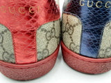 Gucci Ace Blue & Red Web Gg Supreme Monogram Sneakers Size Us9.5 Men Fw1224lrxsa