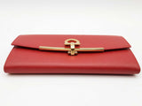 Salvatore Ferragamo Gancini Red Leather Continental Wallet Do0725lxzde