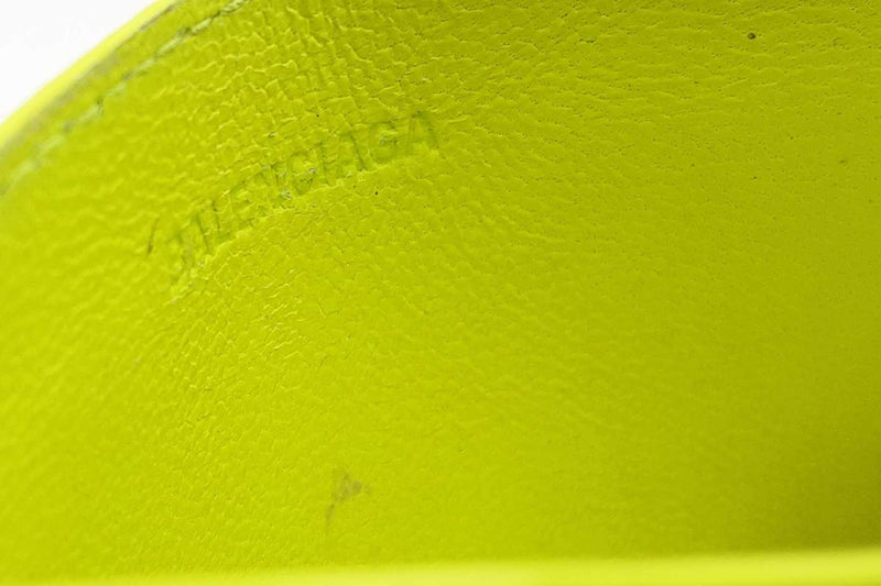 Balenciaga Neon Yellow Card Holder Wallet Eb1025rxdu