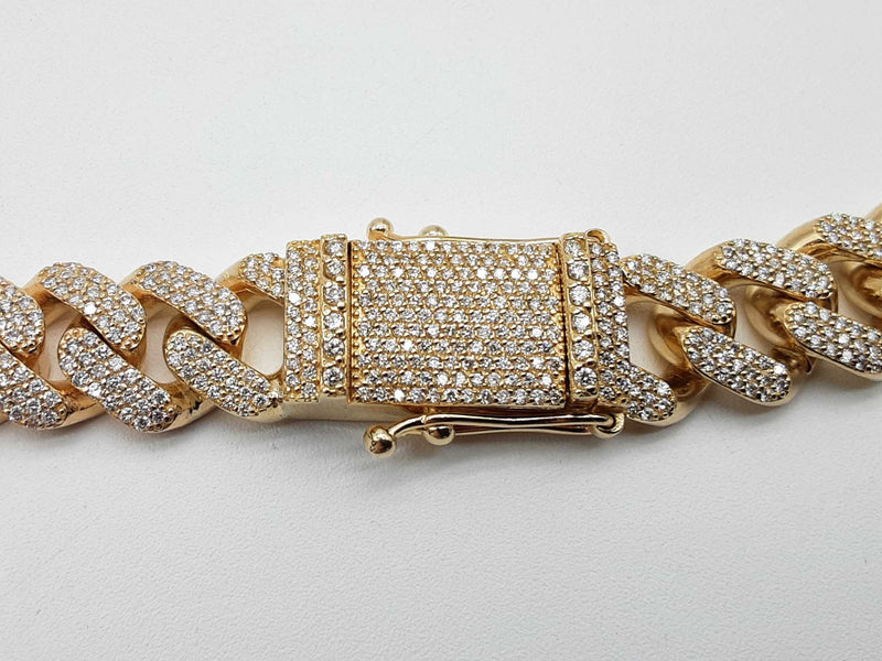 25.75 Cttw Diamonds 10k Yellow Gold 339.5g Solid Cuban Chain 26 In Do0725lexzxde