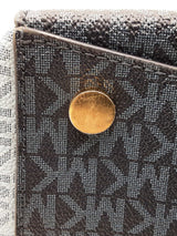 Michael Kors Voyager Tote Bag In Admiral Blue Mk Logo Coated Canvas Fw0526wzdu