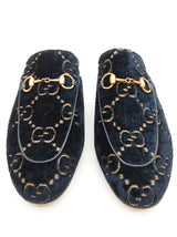Gucci 475094 Princetown Gg Blue Velvet Mule Slides Size Eu 37 Do0925oxzde