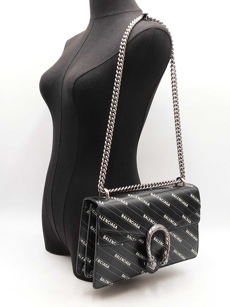 Gucci X Balenciaga The Hacker Project Dionysus Bag In Black Calfskin Fw1125crzdu