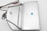 Christian Louboutin Silver Metallic Loubi54 Clutch Crossbody Bag Eb0125wrxdu