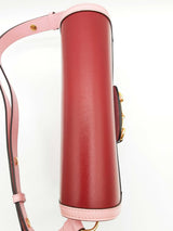 Gucci 602204 Horsebit 1955 Red Pink Leather Shoulder Bag Do1224llxzde