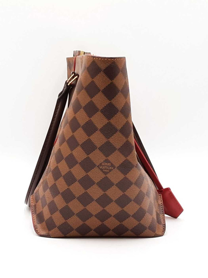 Louis Vuitton Caissa Mm Cerise Damier Ebene Coated Canvas Tote Bag Fw0625roxdu
