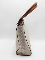 Michael Kors Jet Set Large Signature Logo Tote Bag White Aa0626wzsa