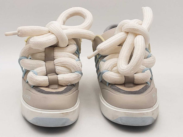 Balmain Men's B-court Puffy Calfskin Skate Sneaker Gray Size 9 Aa1125lzxsa