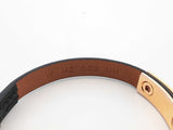 Hermès Rivale Mini Bracelet In Gold-tone & Black Swift Leather 6 Inch Fw0626lzxdu