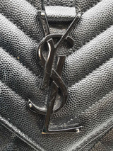 Yves Saint Laurent Envelope Triquilt Black Leather Shoulder Bag Eb1125cxzde