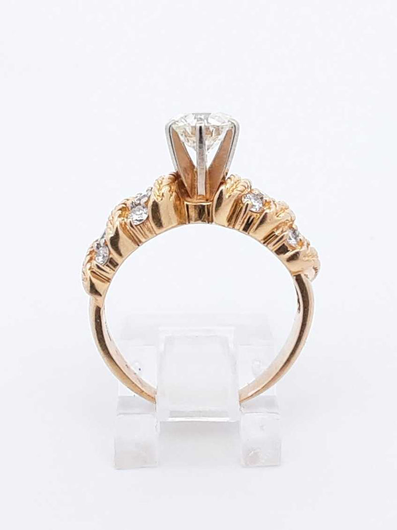 1.38 Cttw Diamond & 18k Yellow Gold Rope Ring 7.4 Grams Size 6 Fw0925lwxzdu
