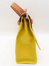 Hermes Herbag 31 Lime Yellow Coated Canvas Crossbody Bag Do1025lsxzde