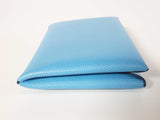 Hermes Calvi Celeste Blue Epsom Snap Card Holder Do0925oxzde
