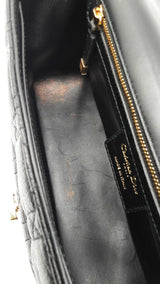 Christian Dior Caro Large Shoulder Bag In Black Quilted Calfskin Fw1225lxzxdu