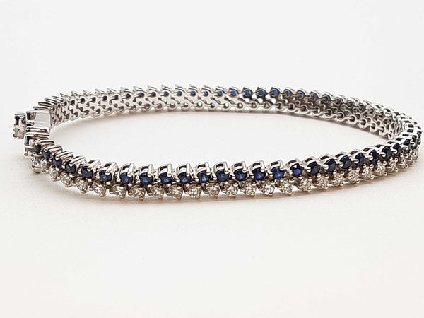 Sapphires 1.92 Cttw Diamonds 14k White Gold 14.0g Tennis Bracelet 6.75 In Do0425ixzde