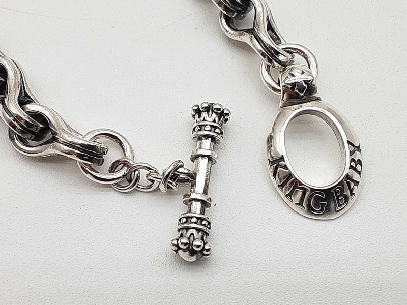 King Baby Twisted 8 Link 0.925 Silver 36.8g Link Bracelet 7.5 In Do1124wrzde