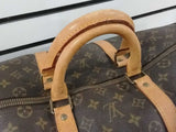Louis Vuitton Brown Monogram Keepall 55 Duffle Bag Vc0826rwrmia