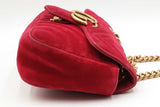 Gucci Hibiscus Red Velvet Marmont Matelasse Crossbody Eb0726oxzdu