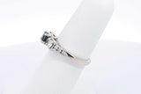 Blue Gemstone & Diamond Ring In 14k White Gold 3.6 Grams Size 6 Eb0924oxzsa