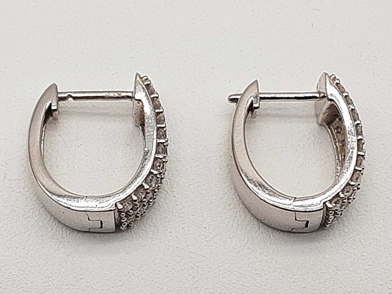 0.70 Cttw Lab Grown Diamonds 0.925 Silver 3.9g Hoop Clasp Earrings Do0525srde