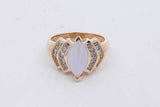 Lavender Stone & Diamond Ring In 14k Yellow Gold 5.2 Grams Size 6.75 Eb0826wxrsa