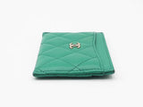 Chanel Classic Card Holder Wallet In Emerald Green Quilted Lambskin Fw0326wrzdu