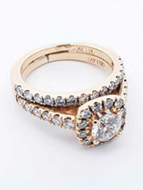 1.36 Cttw Diamond & 14k Gold Halo Ring With Cert 6.3 Grams Size 5.25 Fw0625rwzdu