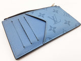 Louis Vuitton Taigarama Coin & Card Holder In Denim Blue Monogram Coated Canvas & Taiga Leather Fw0826oxzdu