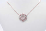 Approx. 0.38ctw Diamond Flower Neckalce 10k Rose Gold 1.71g 17 Inch Eb1224wxzsa