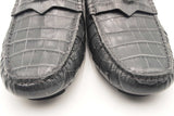 Versace Medusa Croc-effect Grey Leather Loafers Size 46 Eb0525lorsa