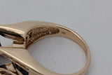 Blue Gemstone & Diamond 10k Yellow Gold Ring 6.5 Grams Size 7 Eb0926wrxsa