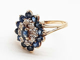 Diamonds Synthetic Sapphires 10k Yellow Gold 2.6g Ring Size 6.25 Do0525pxde