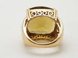 10k Yellow Gold 12.3g Green Synthetic Citrine Ring Size 7 Do1124irxde