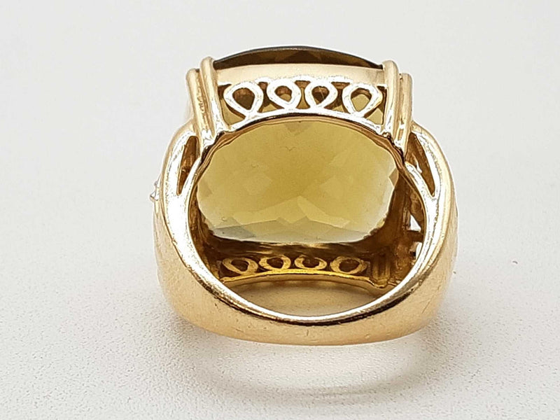 10k Yellow Gold 12.3g Green Synthetic Citrine Ring Size 7 Do1124irxde