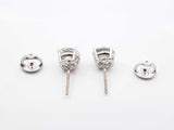 1.80 Cttw Diamond & 14k White Gold Solitaire Stud Earrings 1.2 Grams Fw0926ixzdu