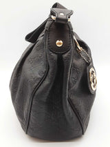 Gucci Sukey Black Guccissima Leather Hobo Shoulder Bag Do0925oxzde