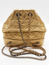 Chanel Gabrielle Metallic Gold Quilted Leather Backpack Do0525lrxzde