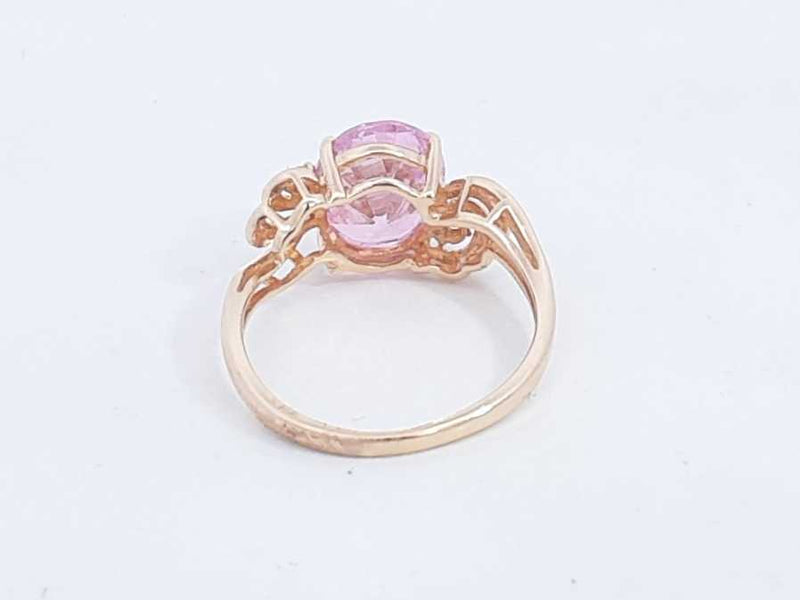 Pink Gemstone Ring In 10k Yellow Gold 2.7 Grams Size 7 Eb0824ixsa