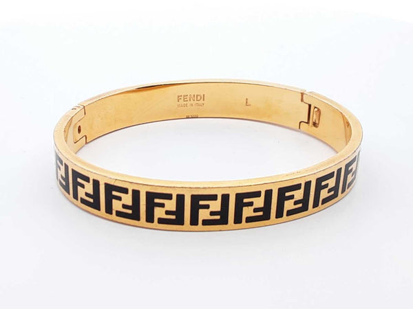 Fendi Ff Forever Fendi Gold-tone Bangle Bracelet 33.7 Grams Fw0125lrzdu