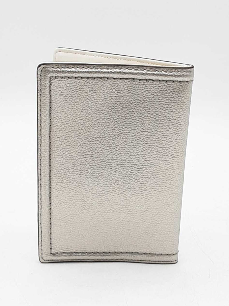 Kate Spade Silver Metallic Leather Passport Holder Wallet Eb1025lrdu