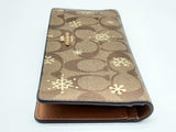 Coach Snow Brown Signature Coated Canvas Thin Snap Wallet Do0125lxde