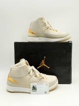 Nike Air Jordan 2 Quai 54 "Bone & Gold" Leather Sneakers Size 6 Youth Fw0125rxsa