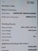 2.02ctw Lab Grown Emerald Cut Diamond Ring 14k White Gold 3.5g Size 6 Eb526wxzsa