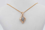 10k Yellow Gold Diamond Pendant & 18k Yellow Gold Chain 3.1 Grams 15.5 Inch Eb0826ooxsa