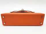Hermes Sac Kelly Ii Sellier Mini Orange Epsom Palladium Shoulder Bag Do0425lsrxzde
