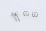 0.54cttw Lab Grown Diamond Stud Screwback Earrings 14k White Gold 0.7g Eb326lrxdu