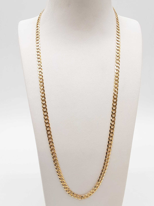 14k Yellow Gold 13.6g Concave Curb Chain 22.5 In Do0625irxde