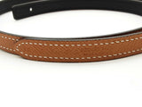 Hermes Gold Brown Noir Black Leather Reversible Thin Belt Size 70 Do1025wxzde