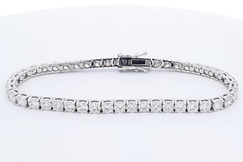 Approx. 8.1ctw Diamond Tennis Bracelet In 14k White Gold 13g 7 Inch Eb1024ccsxsa