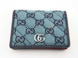 Gucci Gg Marmont Teal & Pink Canvas Wallet Sd1025lrzsa